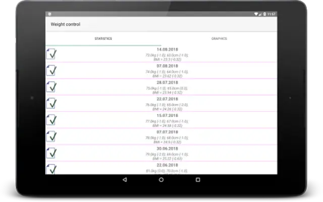 Контроль веса android App screenshot 1