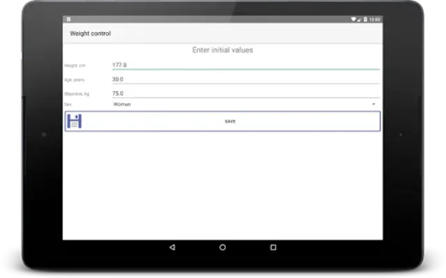 Контроль веса android App screenshot 2